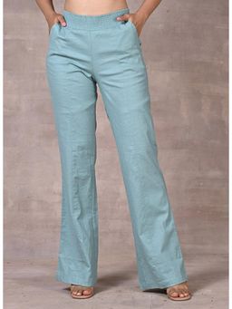 Lakshita - Blue Spa Cotton Linen Relaxed Fit Pant for Women