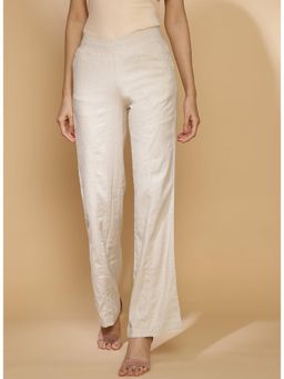 Lakshita - D.Beige Cotton Linen Relaxed Fit Pant for Women