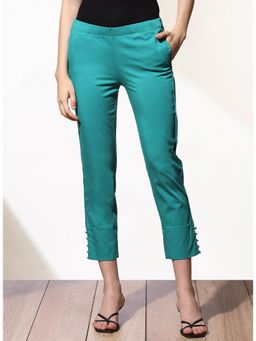 Lakshita - Teal Relaxed Fit Pant for Women