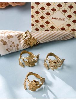 Fabindia - Gold Pern Metal Napkin Rings (Pack of 4)