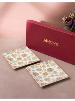 Fabindia - White Noor Ceramic Platters (Pack of 2)