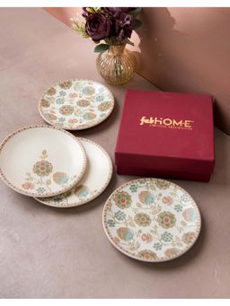 Fabindia - White Noor Ceramic Snack Plates (Pack of 4)