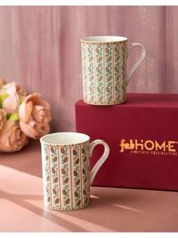 Fabindia - White Noor Ceramic Mugs (Pack of 2)