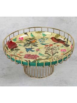 India Circus by Krsnaa Mehta - Beige Bird Land Iron Cake Stand