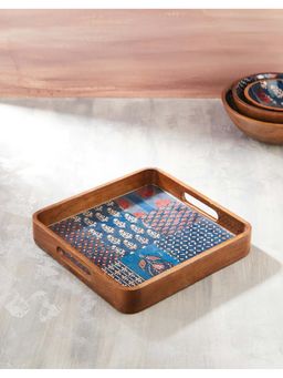 Fabindia - Blue Parthiv Mango Wood Tray