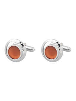 The Tie Hub - O Ring Orange Stone Cufflinks