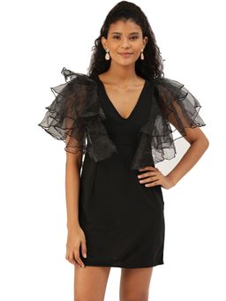 ANVI Be Yourself - Women Black Solid Sheath Dress