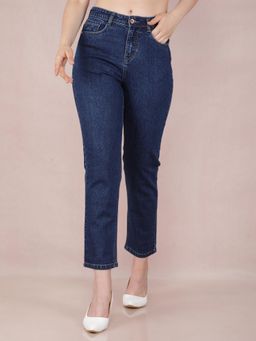 CRIMSOUNE CLUB - Womens Navy Blue Ankle Jeans