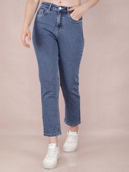 CRIMSOUNE CLUB - Womens Blue Ankle Jeans