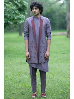 Jatin Malik - English Purple Shrug (Set of 3)