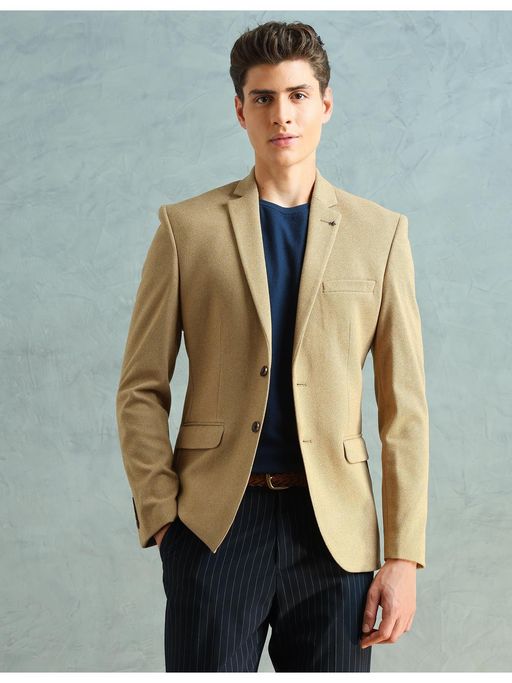 Arrow Mens Zero Calorie Slim Fit Textured Blazer