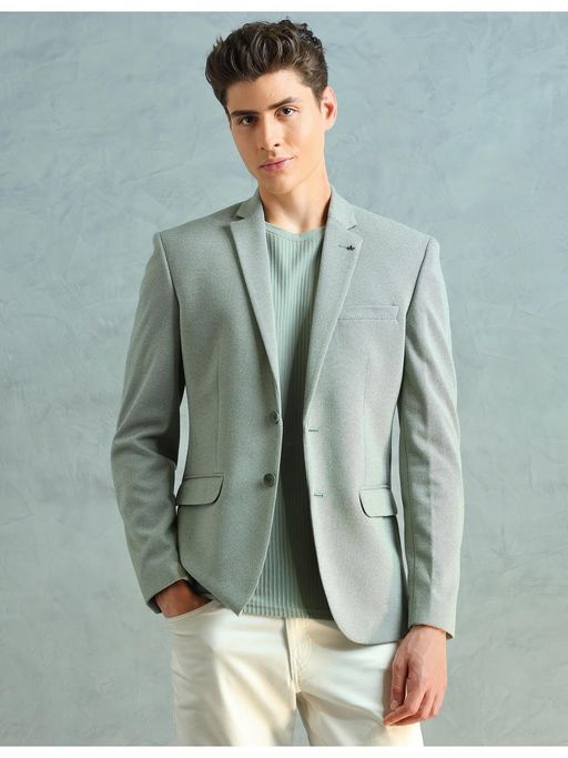 Arrow Mens Zero Calorie Slim Fit Textured Blazer