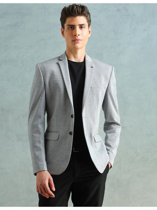 Arrow Mens Zero Calorie Slim Fit Textured Blazer