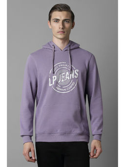 Louis Philippe - Men Purple Printed Hooded Hoodie