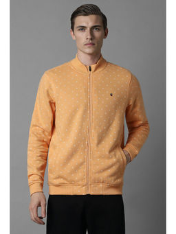 Louis Philippe - Men Orange Printed High Neck Sweatshirt