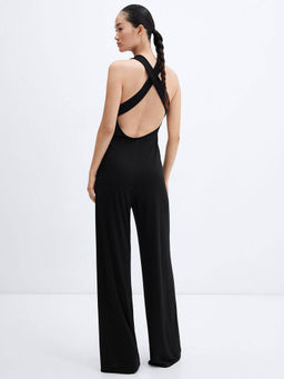 COLOR CAPITAL - Cross V-Neck Open Back Jumpsuit