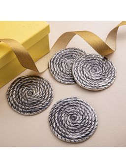 Gibox - Strand Aluminium Coasters Set Kitchen Table Restaurants Designer (Pack of 4)