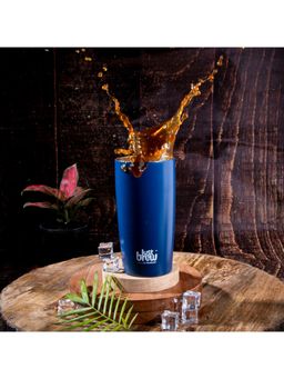 Gibox - Just Brew Vacuum Insulated Tumbler (Blue), 640ml Double Wall Stainless-Steel