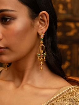 Shaya by CaratLane - 925 Silver Phera Promise Gold Plated Multi-Color Drop Earrings