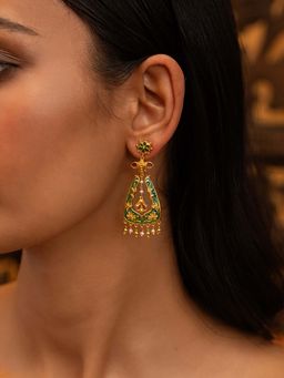 Shaya by CaratLane - 925 Silver Roka Rishta Gold Plated Drop Earrings