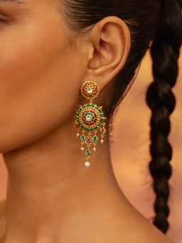 Shaya by CaratLane - 925 Silver Shaadi Shringar Gold Plated Earrings