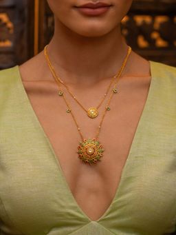 Shaya by CaratLane - 925 Silver Mehendi Masti Gold Plated Necklace