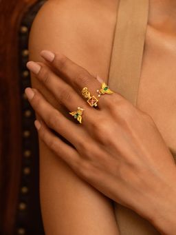 Shaya by CaratLane - 925 Silver Phera Promise Gold Plated Ring