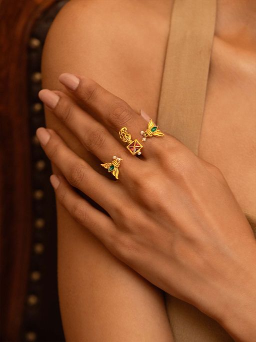 Shaya by CaratLane 925 Silver Shaya by CaratLane Phera Promise Gold Plated Ring