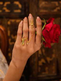 Shaya by CaratLane - 925 Silver Shaya by CaratLane Rasmon Rivaj Gold Plated Ring