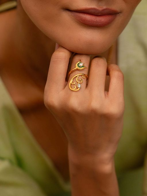 Shaya by CaratLane 925 Silver Shaya by CaratLane Mangani Mahul Gold Plated Ring