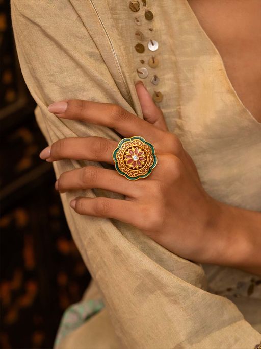 Shaya by CaratLane 925 Silver Shaya by CaratLane Bidaai Multi-Color Ring