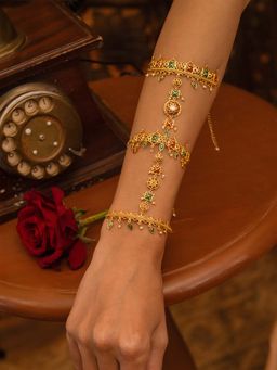 Shaya by CaratLane - 925 Silver Shaadi Shringar Gold Plated Hand Bracelets