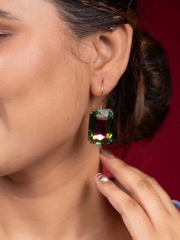 Niscka - Swarovski Stone Dual Tone Gold Plated Drop Earrings