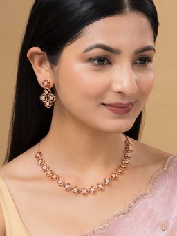 Teejh - Twilight Tikka Cz Stones Necklace Set