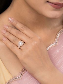 Teejh - Jewel Of Jaipur Cz Stones Gold Plated Ring