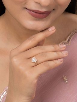 Teejh - Pristine Patiala Cz Stones Gold Plated Ring