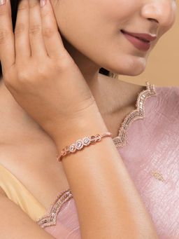 Teejh - Diva Dynasty Cz Stones Rose Gold Bracelet