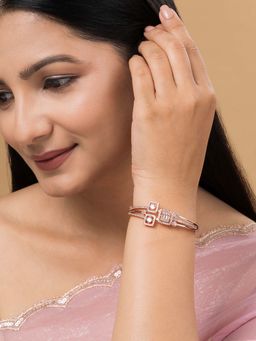Teejh - Kavya Kiran Cz Stones Rose Gold Plated Bracelet