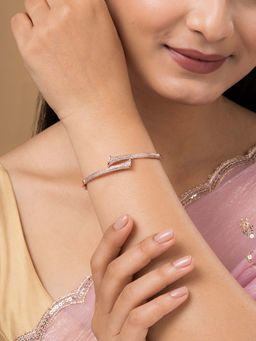 Teejh - Nisha Nirvana Cz Stones Rose Gold Plated Bracelet