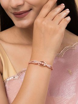 Teejh - Sona Sundari Cz Stones Rose Gold Plated Bracelet