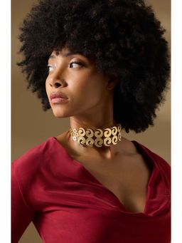 Joules By Radhika - Olivine Gold Plated Choker Necklace