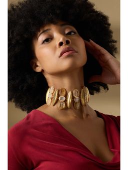 Joules By Radhika - Elira Gold Plated Stone Studded Choker Necklace