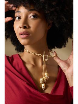 Joules By Radhika - Aurethea Gold Plated White Pearl Necklace