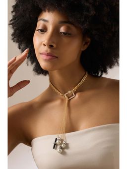 Joules By Radhika - Kalythe Gold Plated Pearl and Stone Studded Necklace