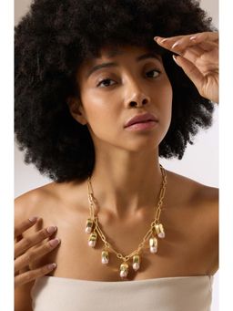 Joules By Radhika - Joraelle Gold Plated Pink Pearl Necklace