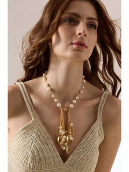 Joules By Radhika - Zafira Gold Plated White Pearl Necklace