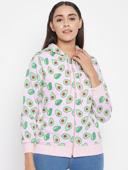 Uptownie - Women's Printed Hoodie Sweatshirt Pink