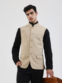 Wyre - Solid Men's Brown Nehru Jacket