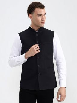Greenfibre - Men's Solid Black Nehru Jacket