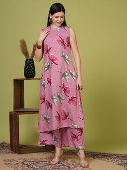 FASHOR - Women Pink Floral Co-ord (Set of 2)